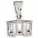 3D Classic Bus Charm Pendant 14k Gold (1.2 Grams) White Gold 14k