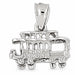 3D Classic Bus Charm Pendant 14k Gold (2.5 Grams) White Gold 14k
