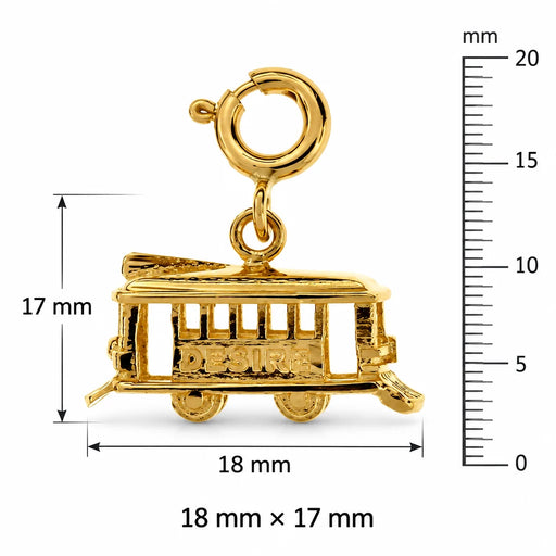 3D Classic Bus Charm Pendant 14k Gold (3.8 Grams) Yellow Gold 14k