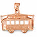 3D Classic Bus Charm Pendant 14k Gold (4.1 Grams) Rose Gold 14k