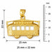 3D Classic Bus Charm Pendant 14k Gold (4.1 Grams) Yellow Gold 14k
