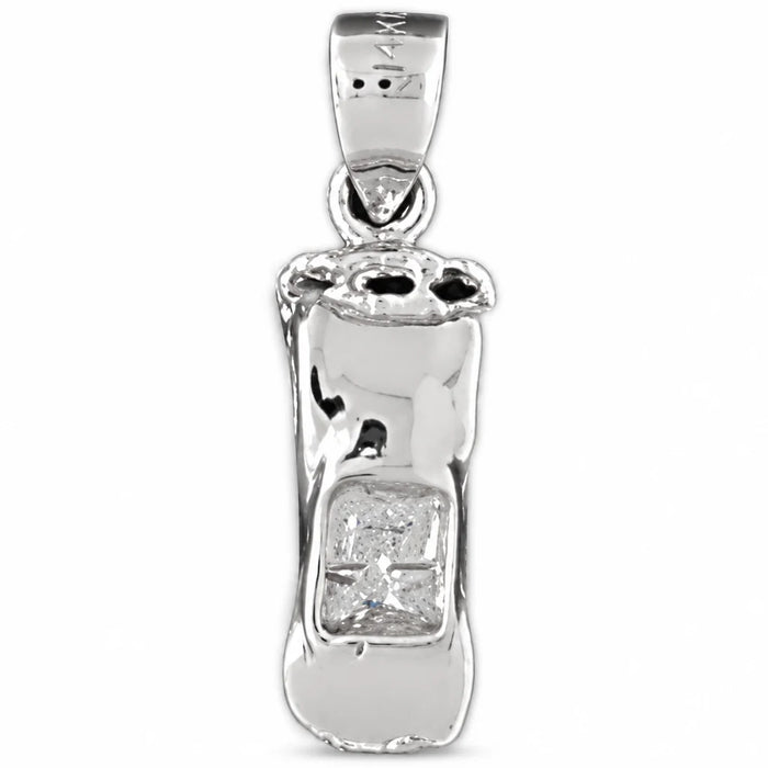 3D Classic Car Charm Pendant 14k Gold (2.1 Grams) White Gold 14k