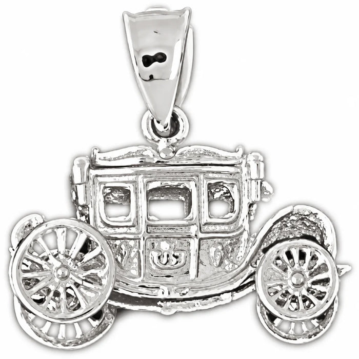 3D Classic Car Charm Pendant 14k Gold (2.9 Grams) White Gold 14k
