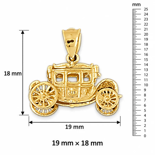 3D Classic Car Charm Pendant 14k Gold (2.9 Grams) Yellow Gold 14k