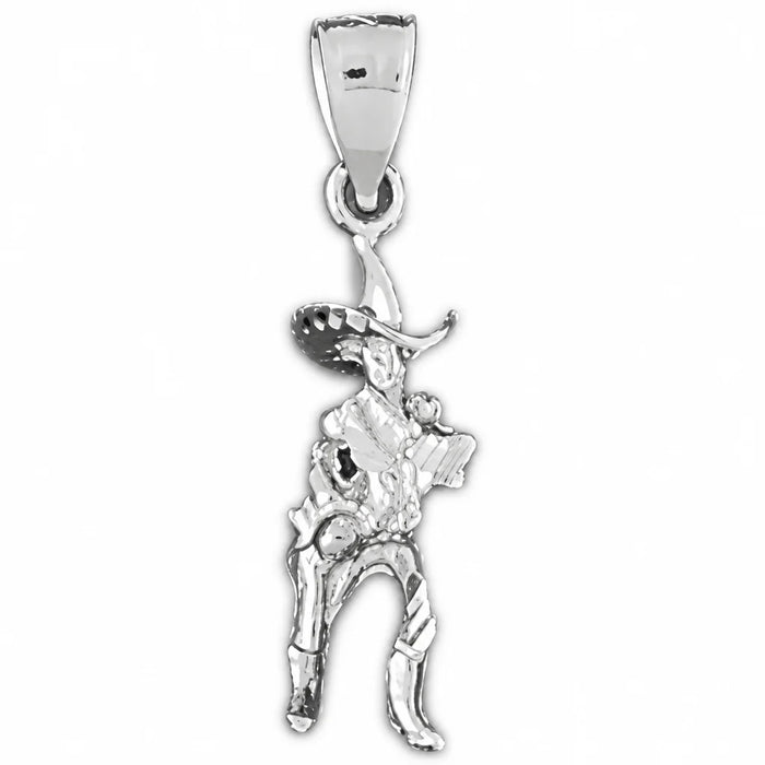 3D Cowboy Charm Pendant 14k Gold (1.7 Grams) White Gold 14k
