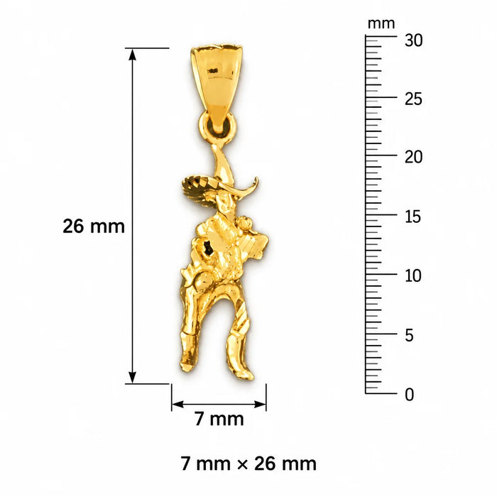 3D Cowboy Charm Pendant 14k Gold (1.7 Grams) Yellow Gold 14k