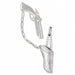3D Cowboy Gun Charm Pendant 14k Two Tone Yellow and White Gold White Gold 14k