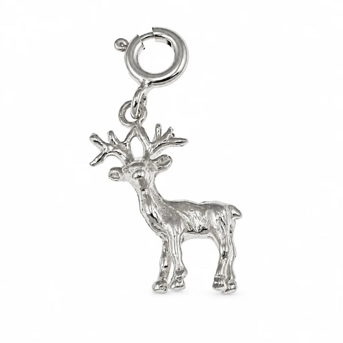3D Deer Charm Pendant 14k Gold White Gold 14k