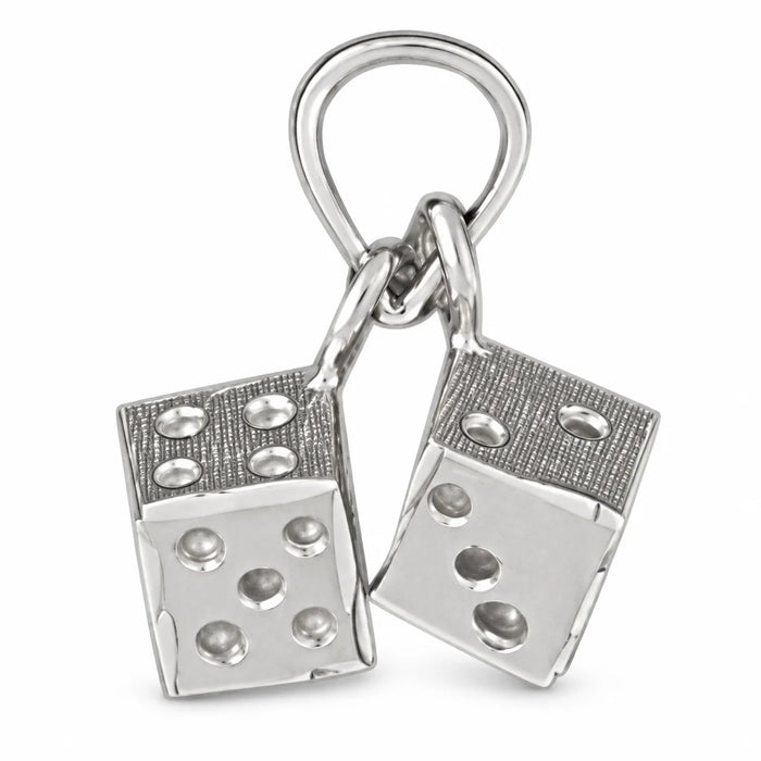 3D Dice Charm Pendant 14k Gold (2.2 Grams) White Gold 14k