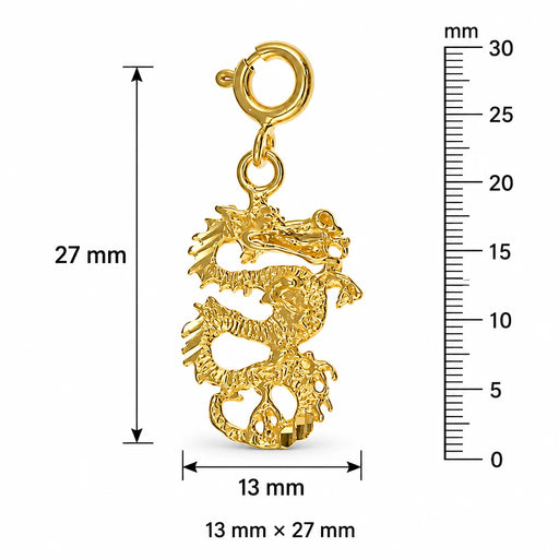 3D Dragon Charm Pendant 14k Gold (1.7 Grams) Yellow Gold 14k