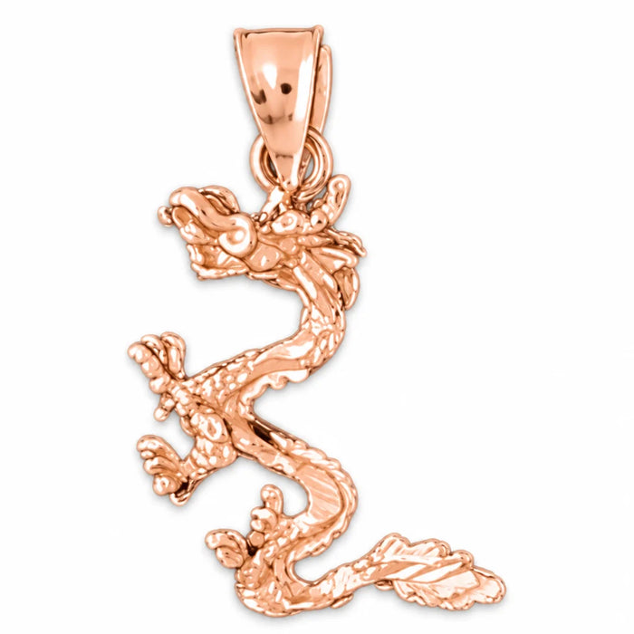 3D Dragon Charm Pendant 14k Gold (2.1 Grams) Rose Gold 14k