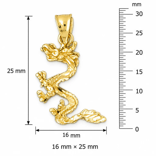 3D Dragon Charm Pendant 14k Gold (2.1 Grams) Yellow Gold 14k