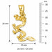 3D Dragon Charm Pendant 14k Gold (2.1 Grams) Yellow Gold 14k