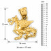 3D Dragon Charm Pendant 14k Gold (2.5 Grams) Yellow Gold 14k