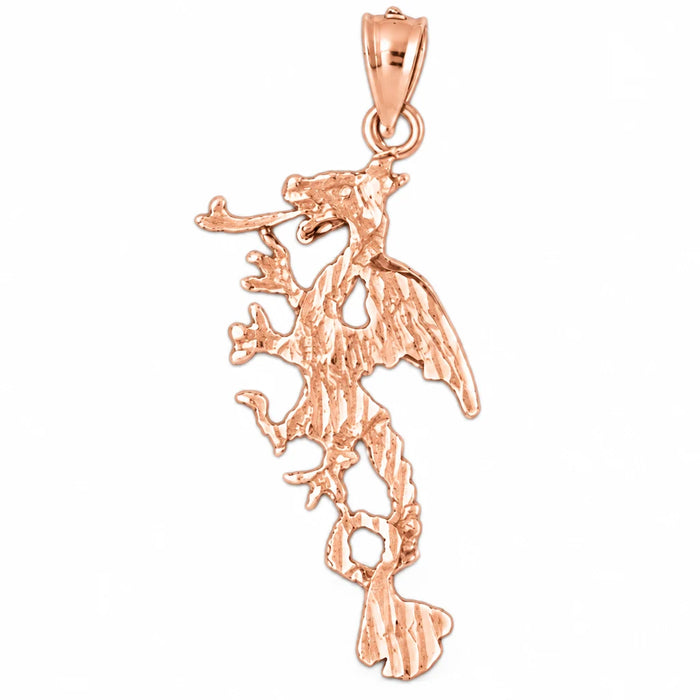 3D Dragon Charm Pendant 14k Gold (2.6 Grams) Rose Gold 14k