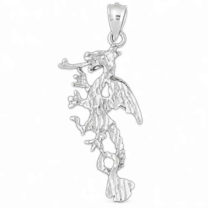 3D Dragon Charm Pendant 14k Gold (2.6 Grams) White Gold 14k