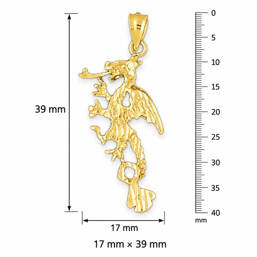 3D Dragon Charm Pendant 14k Gold (2.6 Grams) Yellow Gold 14k