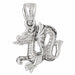 3D Dragon Charm Pendant 14k Two Tone Yellow and White Gold White Gold 14k