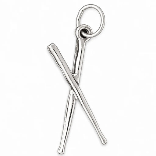 3D Drum Sticks Charm Pendant 14k Gold White Gold 14k