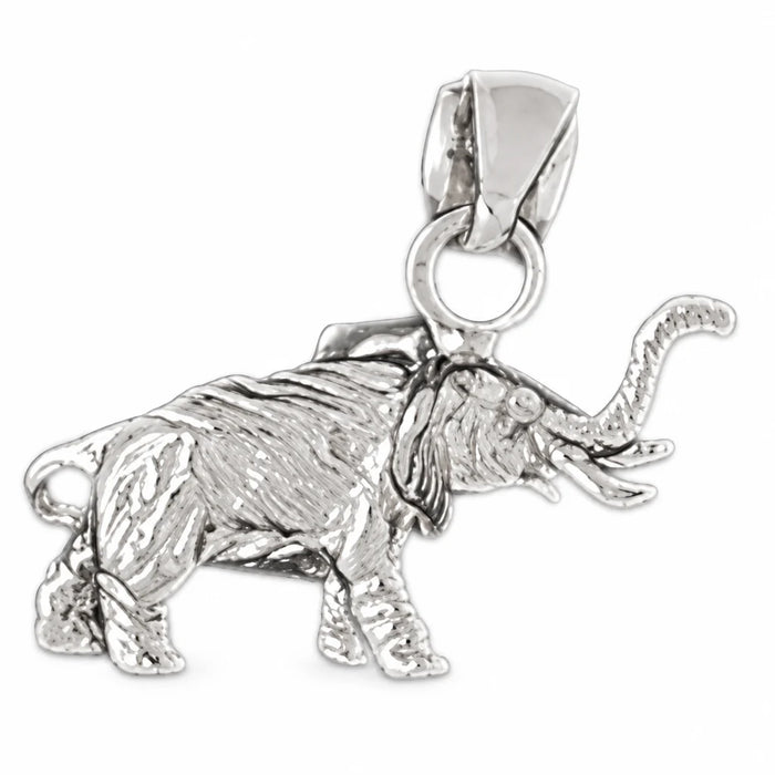 3D Elephant Charm Pendant 14k Gold (1.6 Grams) White Gold 14k