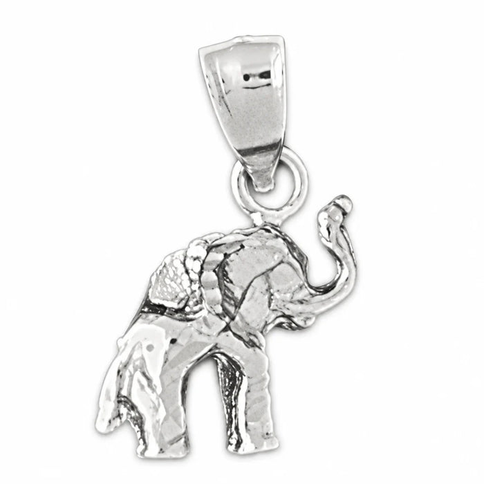 3D Elephant Charm Pendant 14k Gold (1.7 Grams) White Gold 14k