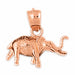 3D Elephant Charm Pendant 14k Gold (1.9 Gram) Rose Gold 14k