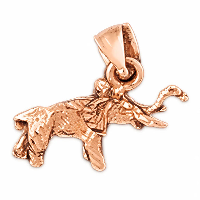 3D Elephant Charm Pendant 14k Gold (2.8 Grams) Rose Gold 14k