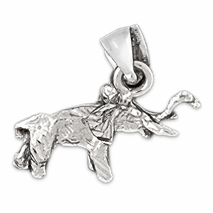 3D Elephant Charm Pendant 14k Gold (2.8 Grams) White Gold 14k