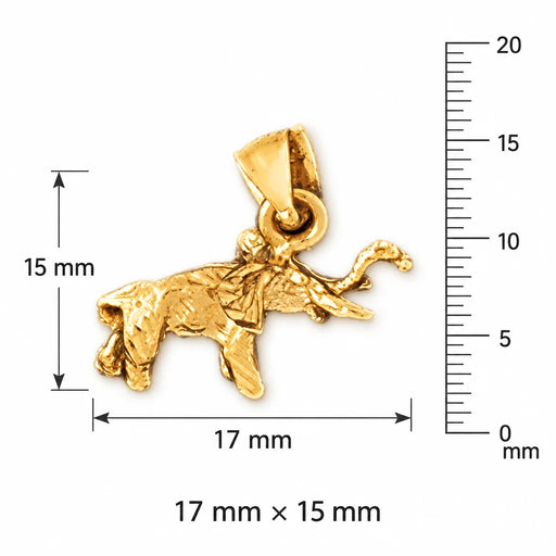 3D Elephant Charm Pendant 14k Gold (2.8 Grams) Yellow Gold 14k