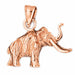 3D Elephant Charm Pendant 14k Gold (5.5 Grams) Rose Gold 14k