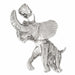 3D Elephant Charm Pendant 14k Gold (9.6 Grams) White Gold 14k