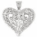3D Filigree Flower In Heart Charm Pendant 14k Gold (11.7 Grams) White Gold 14k