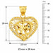 3D Filigree Flower In Heart Charm Pendant 14k Gold (4.2 Grams) Yellow Gold 14k