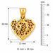 3D Filigree Heart Charm Pendant 14k Gold (1.4 Grams) Yellow Gold 14k