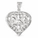3D Filigree Heart Charm Pendant 14k Gold (10.8 Grams) White Gold 14k