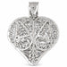 3D Filigree Heart Charm Pendant 14k Gold (11.5 Grams) White Gold 14k