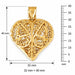 3D Filigree Heart Charm Pendant 14k Gold (11.5 Grams) Yellow Gold 14k