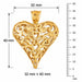 3D Filigree Heart Charm Pendant 14k Gold (12.5 Grams) Yellow Gold 14k
