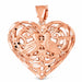 3D Filigree Heart Charm Pendant 14k Gold (14.9 Grams) Rose Gold 14k