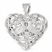 3D Filigree Heart Charm Pendant 14k Gold (14.9 Grams) White Gold 14k