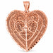 3D Filigree Heart Charm Pendant 14k Gold (18.5 Grams) Rose Gold 14k