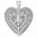 3D Filigree Heart Charm Pendant 14k Gold (18.5 Grams) White Gold 14k