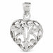 3D Filigree Heart Charm Pendant 14k Gold (2.1 Grams) White Gold 14k