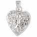 3D Filigree Heart Charm Pendant 14k Gold (2.4 Grams) White Gold 14k