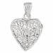 3D Filigree Heart Charm Pendant 14k Gold (2 Grams) White Gold 14k