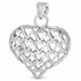3D Filigree Heart Charm Pendant 14k Gold (4.3 Grams) White Gold 14k