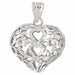 3D Filigree Heart Charm Pendant 14k Gold (4.7 Grams) White Gold 14k