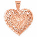 3D Filigree Heart Charm Pendant 14k Gold (5.2 Grams) Rose Gold 14k