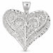 3D Filigree Heart Charm Pendant 14k Gold White Gold 14k