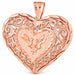 3D Filigree Heart Charm Pendant 14k Gold (9.5 Grams) Rose Gold 14k